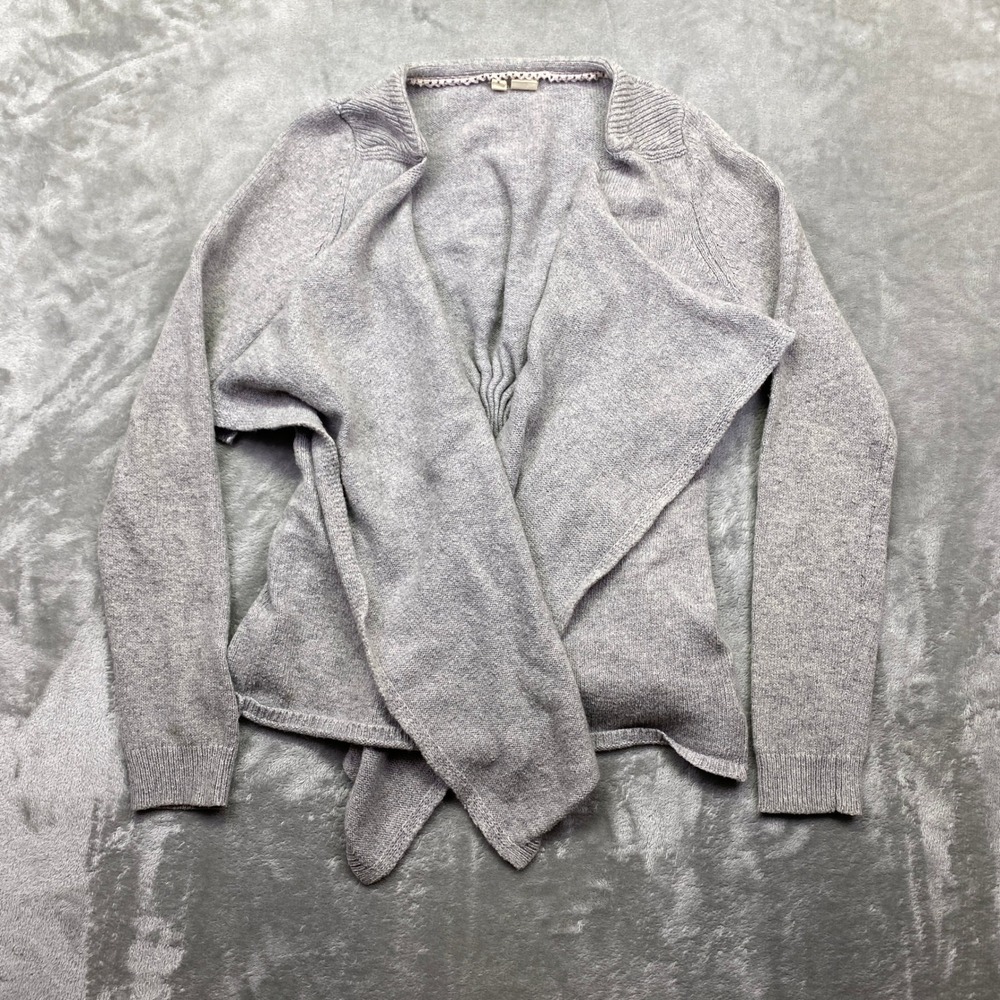 Anthropologie Moth Gray Knit Waterfall Cardigan Sweater Women S Boho Cottagecore